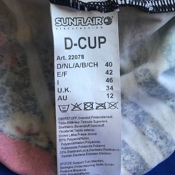 SUNFLAIR Bathing Suit & Dress/Skirt/Cover Up, 2 pces red blue gold brown 8/10 D - Picture 10 of 16